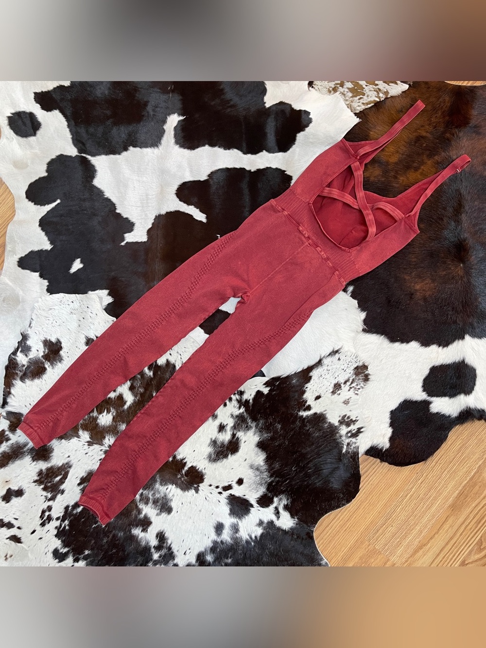 FP MOVEMENT by free people Good Karma Onesie Rust Red XS/S NWOT NO EXTERIOR LOGO - Picture 6 of 9